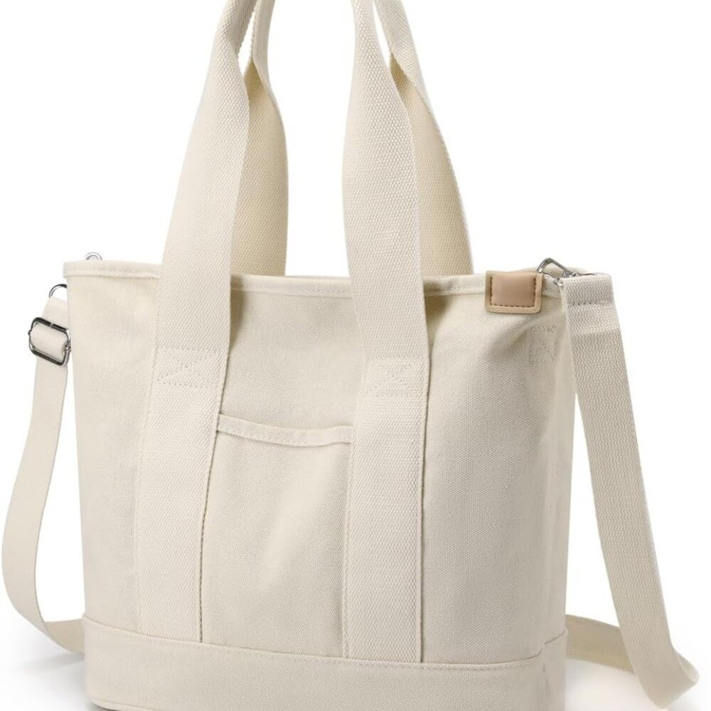 Durable Canvas Tote With Multi-Layer Pockets - Id… - image 1